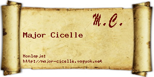 Major Cicelle névjegykártya